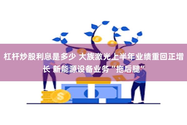 杠杆炒股利息是多少 大族激光上半年业绩重回正增长 新能源设备业务“拖后腿”