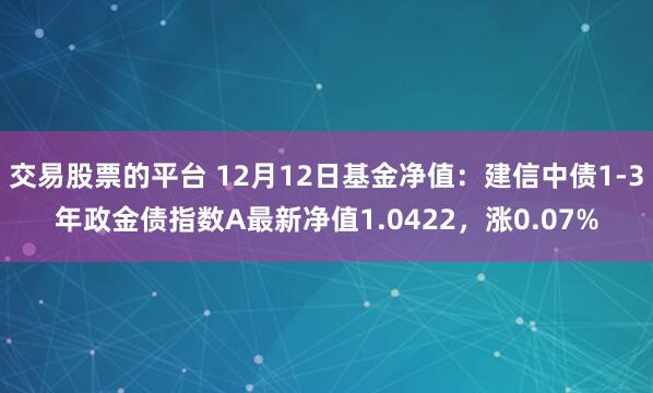 交易股票的平台 12月12日基金净值：建信中债1-3年政金债指数A最新净值1.0422，涨0.07%