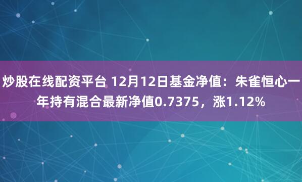 炒股在线配资平台 12月12日基金净值：朱雀恒心一年持有混合最新净值0.7375，涨1.12%